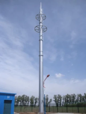 Torretta di comunicazione in acciaio di vendita calda Torretta monopolare di comunicazione a tubo singolo zincata di alta qualità per antenna